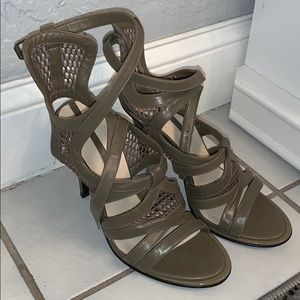Zara Caged ankle wrap sandals
